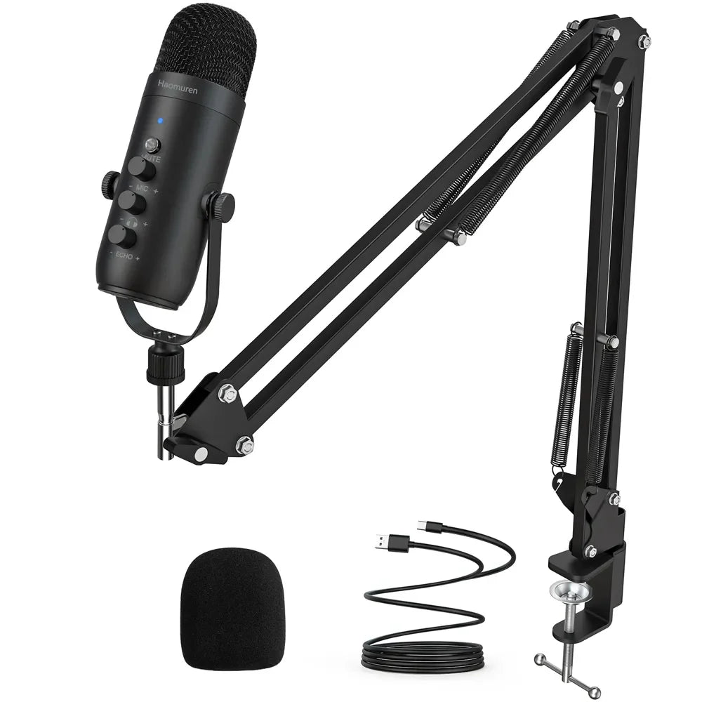 Zealsound Professional USB Streaming Podcast Microphone with Boom Arm