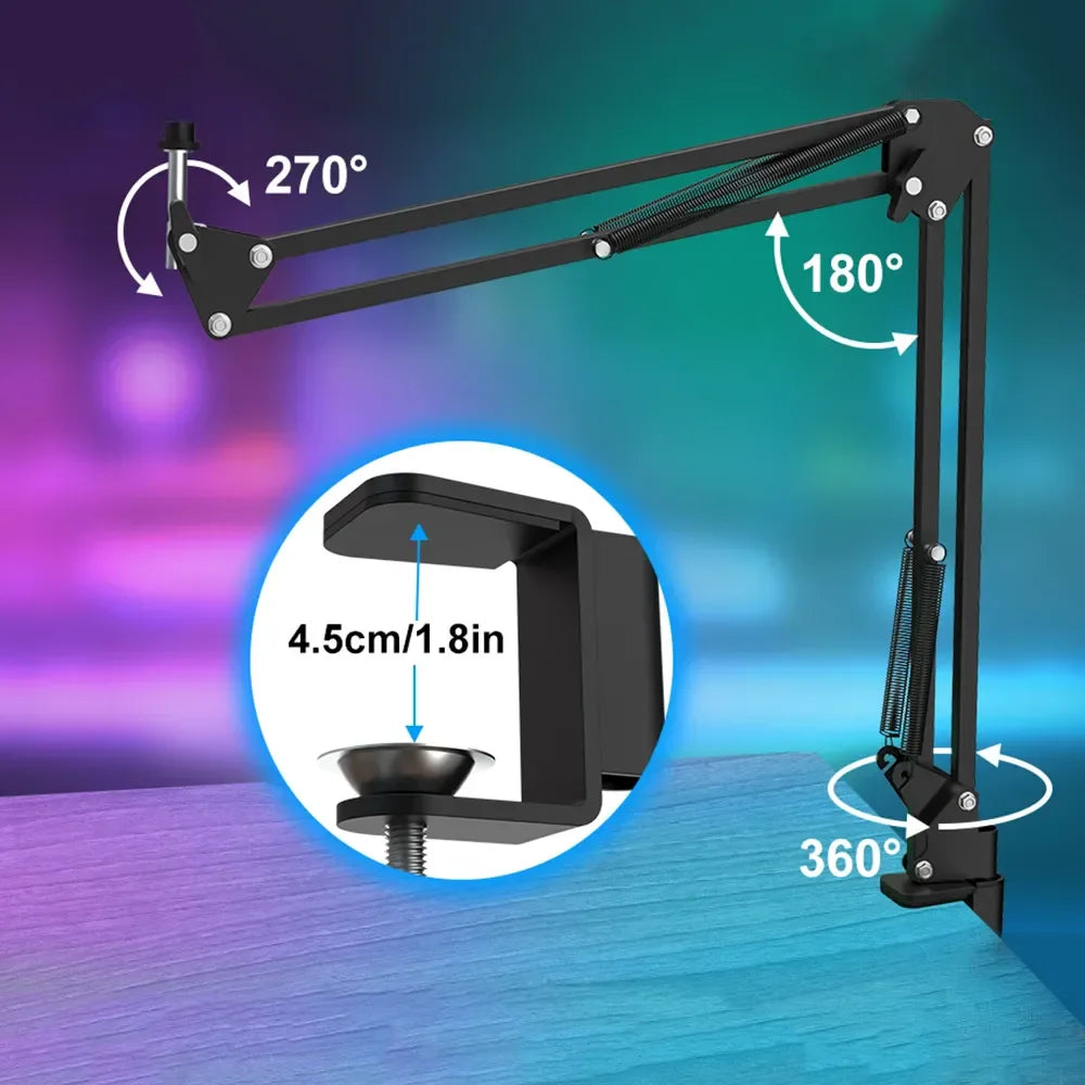 Zealsound Professional USB Streaming Podcast Microphone with Boom Arm