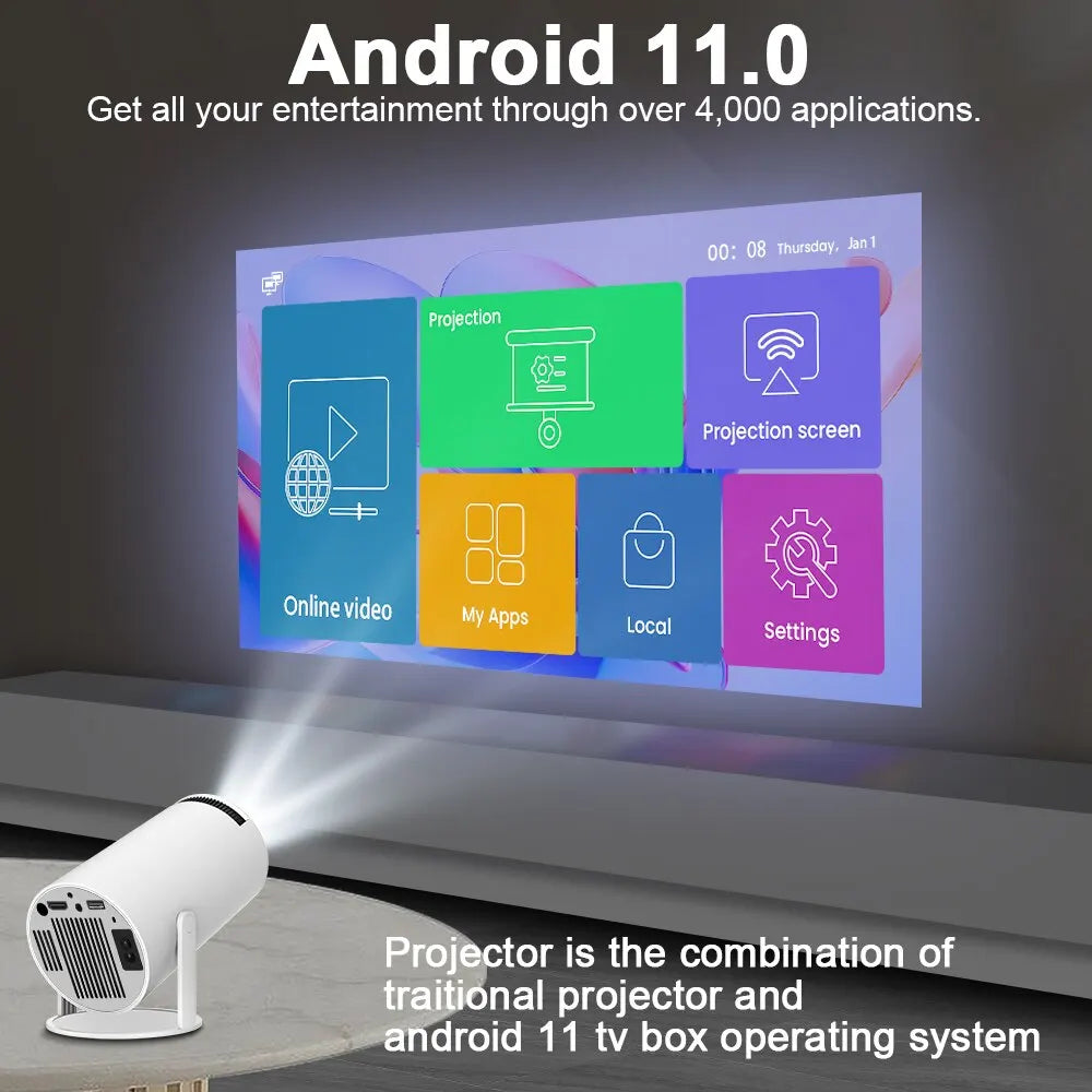 Magcubic Projector Hy300 4K Android 11 Dual Wifi6